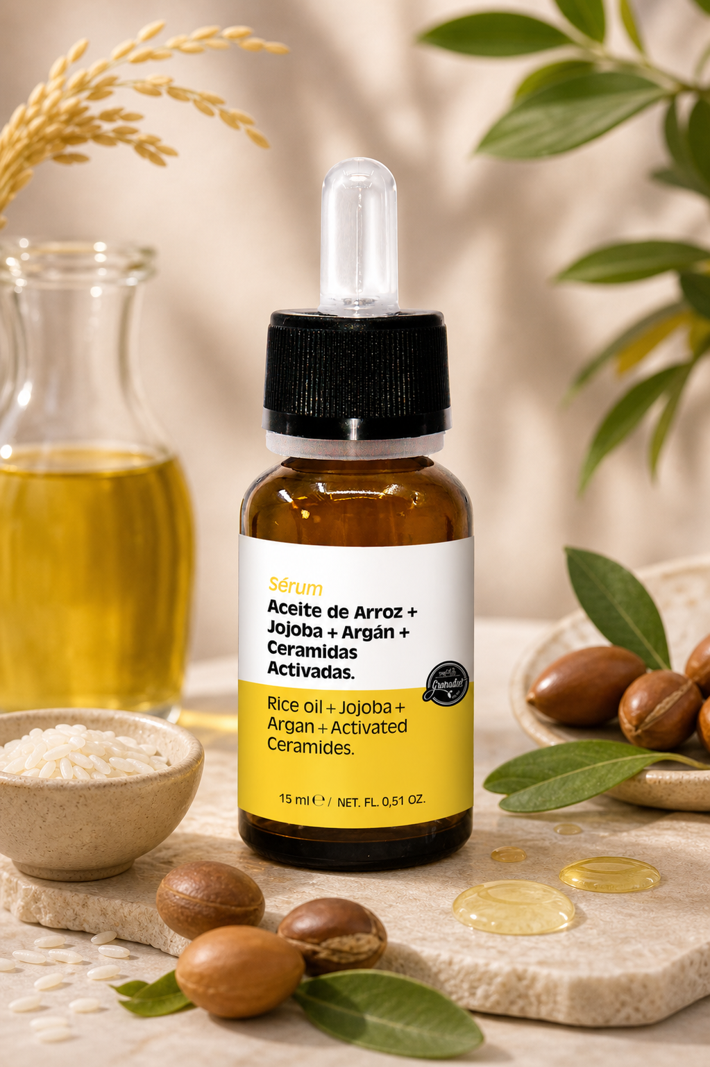 Sérum Nutrir Arroz+Jojoba+Argan+Ceramidas 15 ML